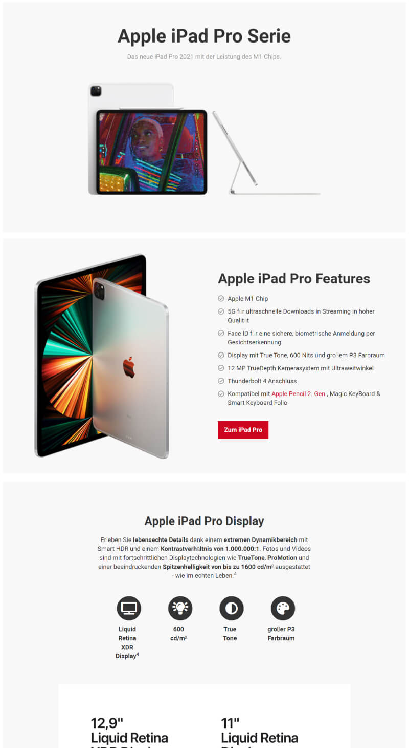Referenz Kategorieseite Apple iPad Pro