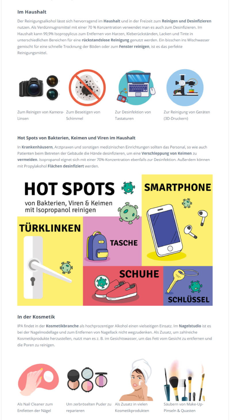 Referenz Kategorieseite Isopropanol